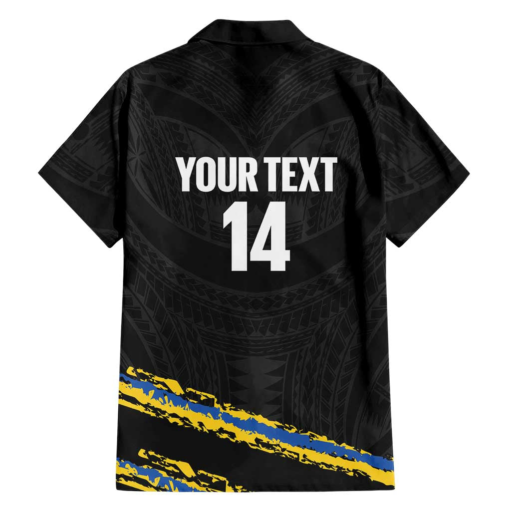 Kings Solomon Islands Football Custom Family Matching Off The Shoulder Long Sleeve Dress and Hawaiian Shirt Come On Solomons Polynesian Grunge Style LT14 - Polynesian Pride