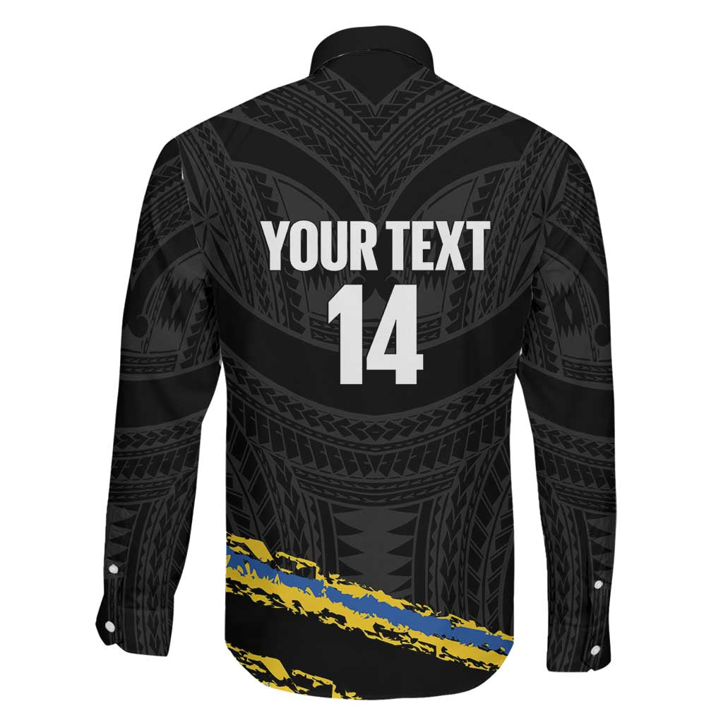 Kings Solomon Islands Football Custom Family Matching Off The Shoulder Long Sleeve Dress and Hawaiian Shirt Come On Solomons Polynesian Grunge Style LT14 - Polynesian Pride