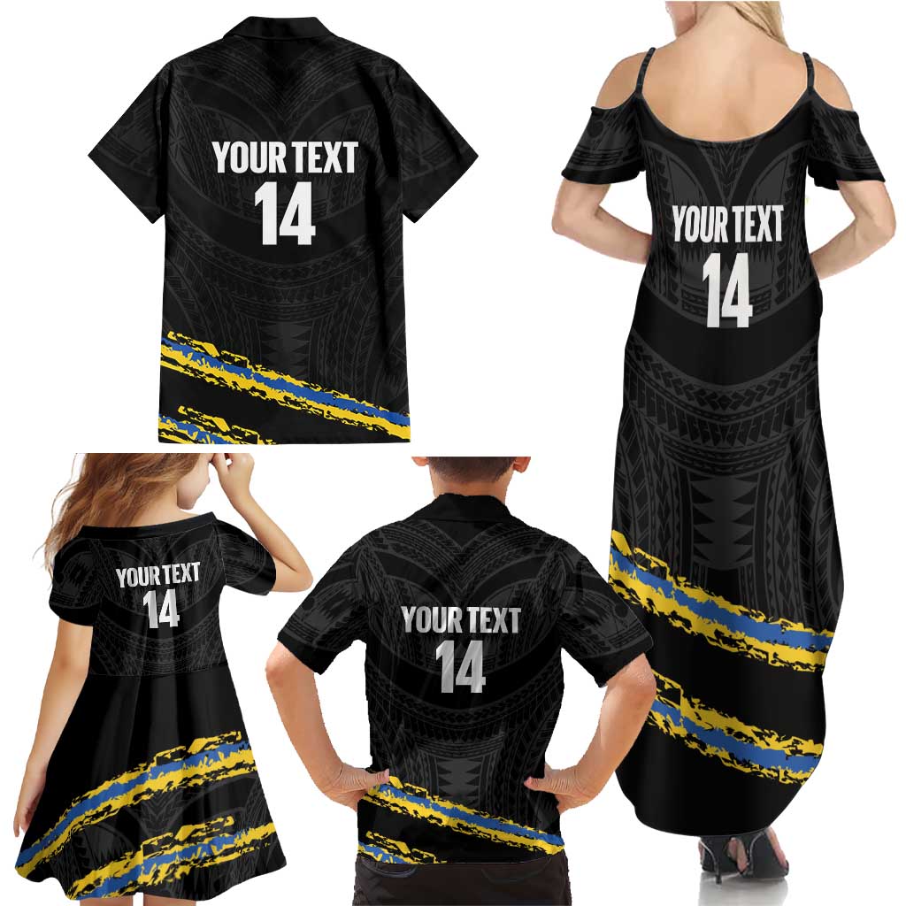 Kings Solomon Islands Football Custom Family Matching Summer Maxi Dress and Hawaiian Shirt Come On Solomons Polynesian Grunge Style LT14 - Polynesian Pride