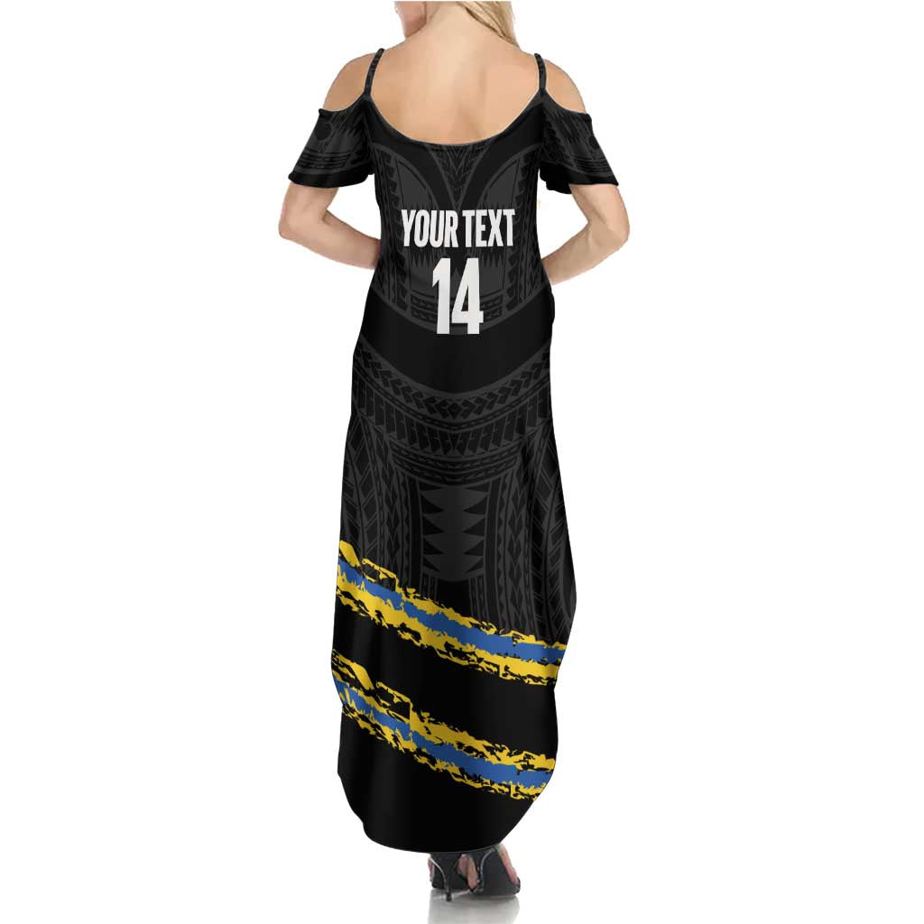 Kings Solomon Islands Football Custom Family Matching Summer Maxi Dress and Hawaiian Shirt Come On Solomons Polynesian Grunge Style LT14 - Polynesian Pride