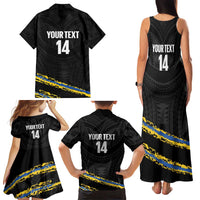Kings Solomon Islands Football Custom Family Matching Tank Maxi Dress and Hawaiian Shirt Come On Solomons Polynesian Grunge Style LT14 - Polynesian Pride