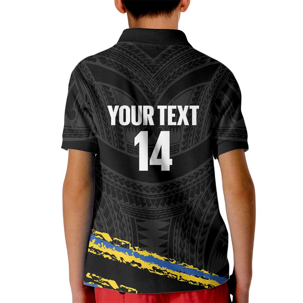 Kings Solomon Islands Football Custom Kid Polo Shirt Come On Solomons Polynesian Grunge Style