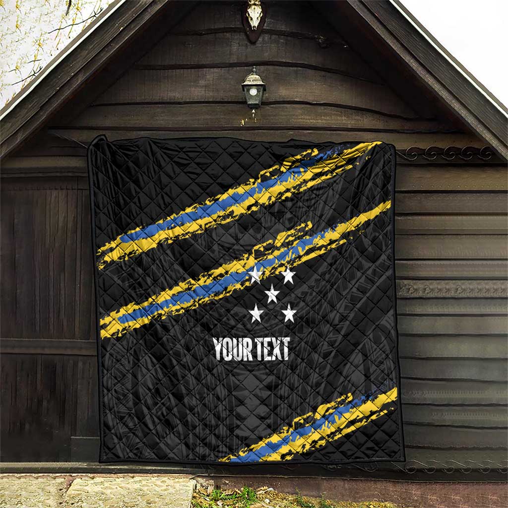 Kings Solomon Islands Football Custom Quilt Come On Solomons Polynesian Grunge Style