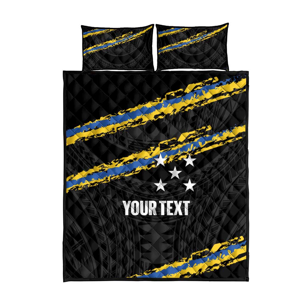 Kings Solomon Islands Football Custom Quilt Bed Set Come On Solomons Polynesian Grunge Style