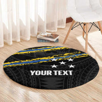Kings Solomon Islands Football Custom Round Carpet Come On Solomons Polynesian Grunge Style