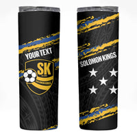 Kings Solomon Islands Football Custom Skinny Tumbler Come On Solomons Polynesian Grunge Style LT14 Black - Polynesian Pride