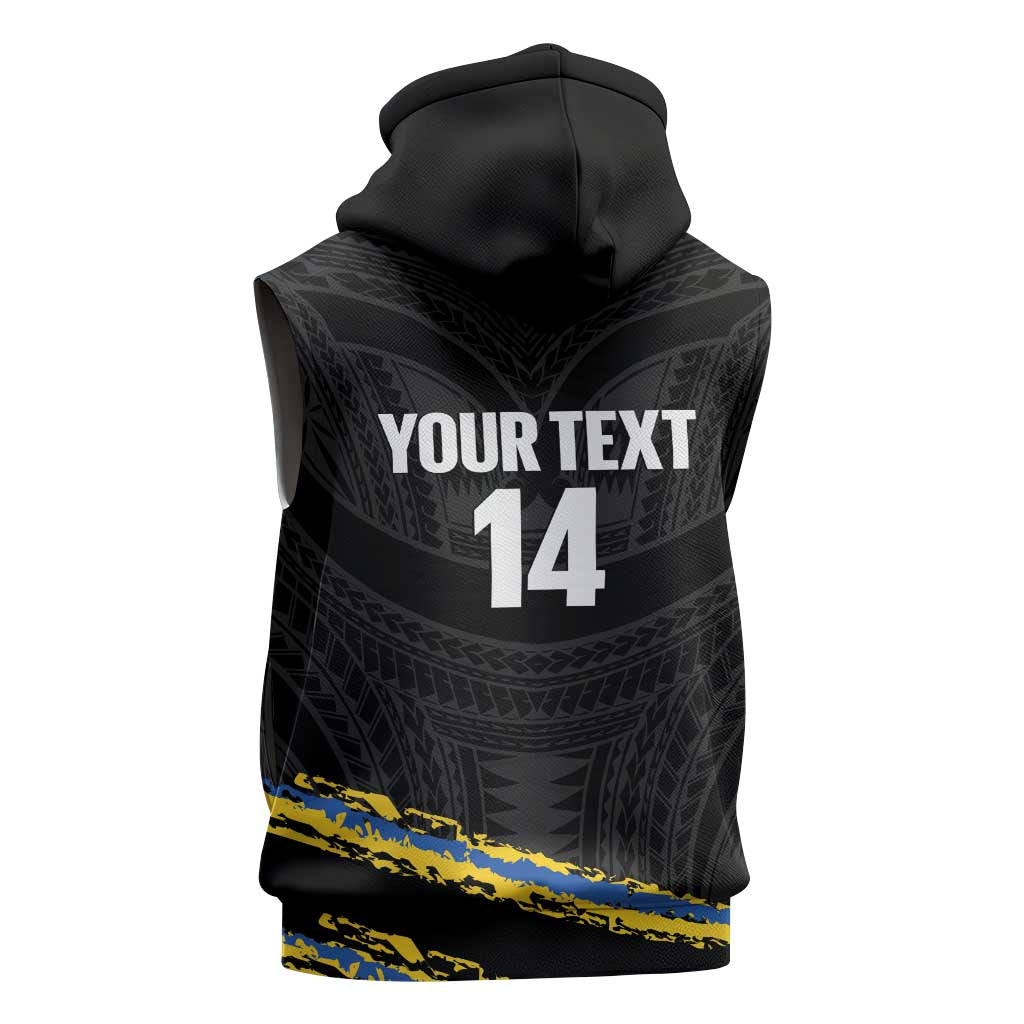 Kings Solomon Islands Football Custom Sleeveless Zip Hoodie Come On Solomons Polynesian Grunge Style LT14 - Polynesian Pride