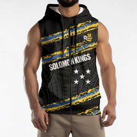 Kings Solomon Islands Football Custom Sleeveless Zip Hoodie Come On Solomons Polynesian Grunge Style LT14 - Polynesian Pride