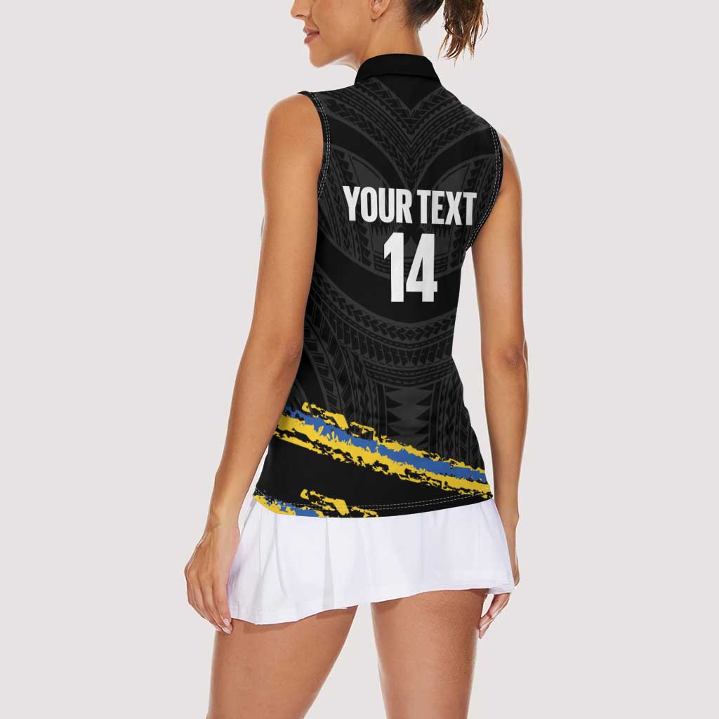 Kings Solomon Islands Football Custom Women Sleeveless Polo Shirt Come On Solomons Polynesian Grunge Style LT14 - Polynesian Pride