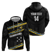 Kings Solomon Islands Football Custom Zip Hoodie Come On Solomons Polynesian Grunge Style