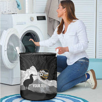 New Zealand South Island Football Custom Laundry Basket Aoraki Mount Cook With Kiwi Maori Pattern LT14 - Polynesian Pride