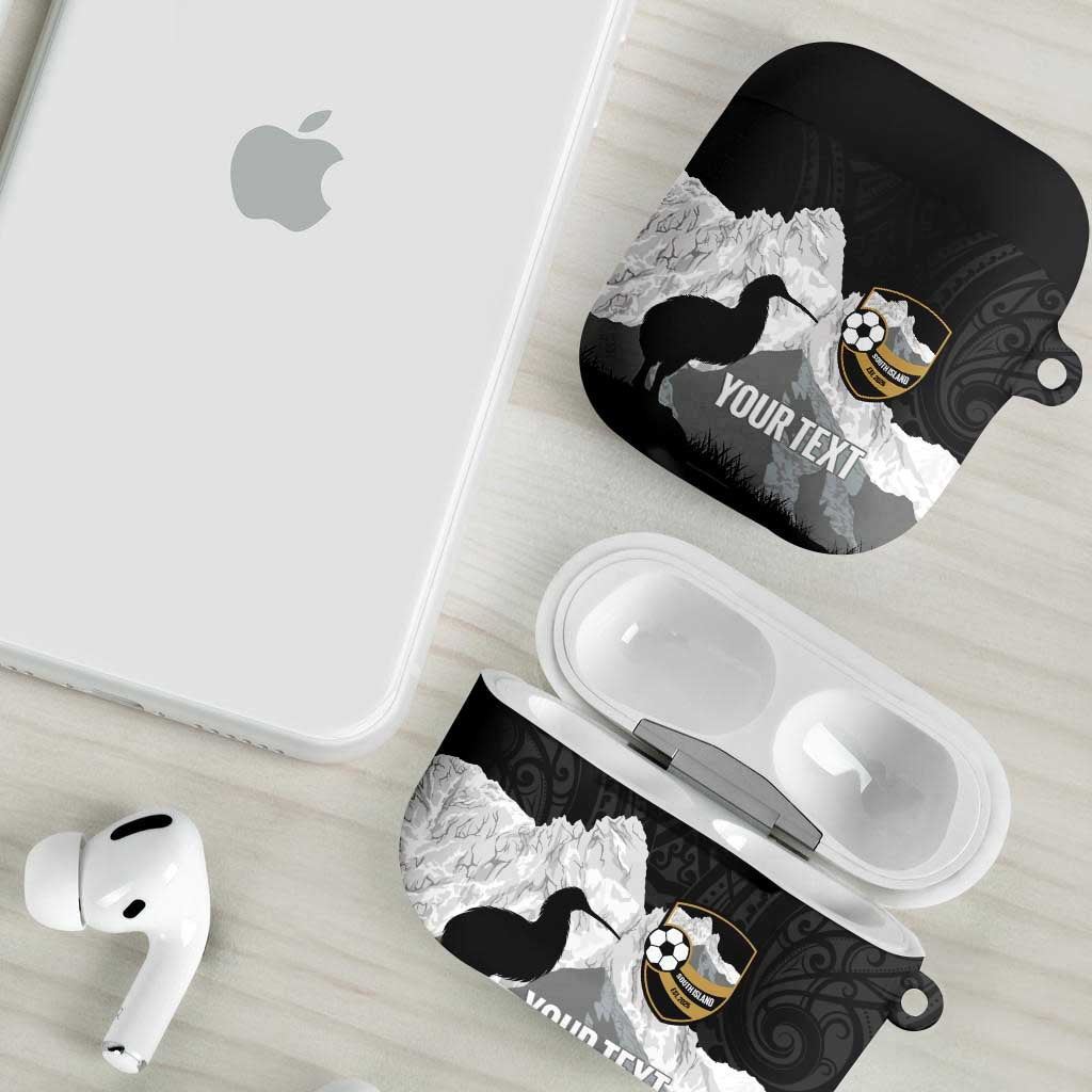 New Zealand South Island Football Custom AirPods Case Aoraki Mount Cook With Kiwi Maori Pattern LT14 - Polynesian Pride