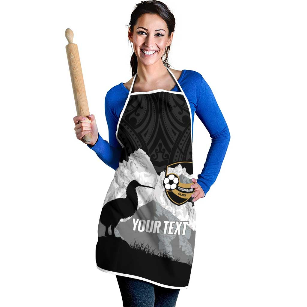 New Zealand South Island Football Custom Apron Aoraki Mount Cook With Kiwi Maori Pattern LT14 - Polynesian Pride