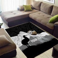 New Zealand South Island Football Custom Area Rug Aoraki Mount Cook With Kiwi Maori Pattern LT14 - Polynesian Pride