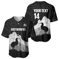 New Zealand South Island Football Custom Baseball Jersey Aoraki Mount Cook With Kiwi Maori Pattern LT14 - Polynesian Pride