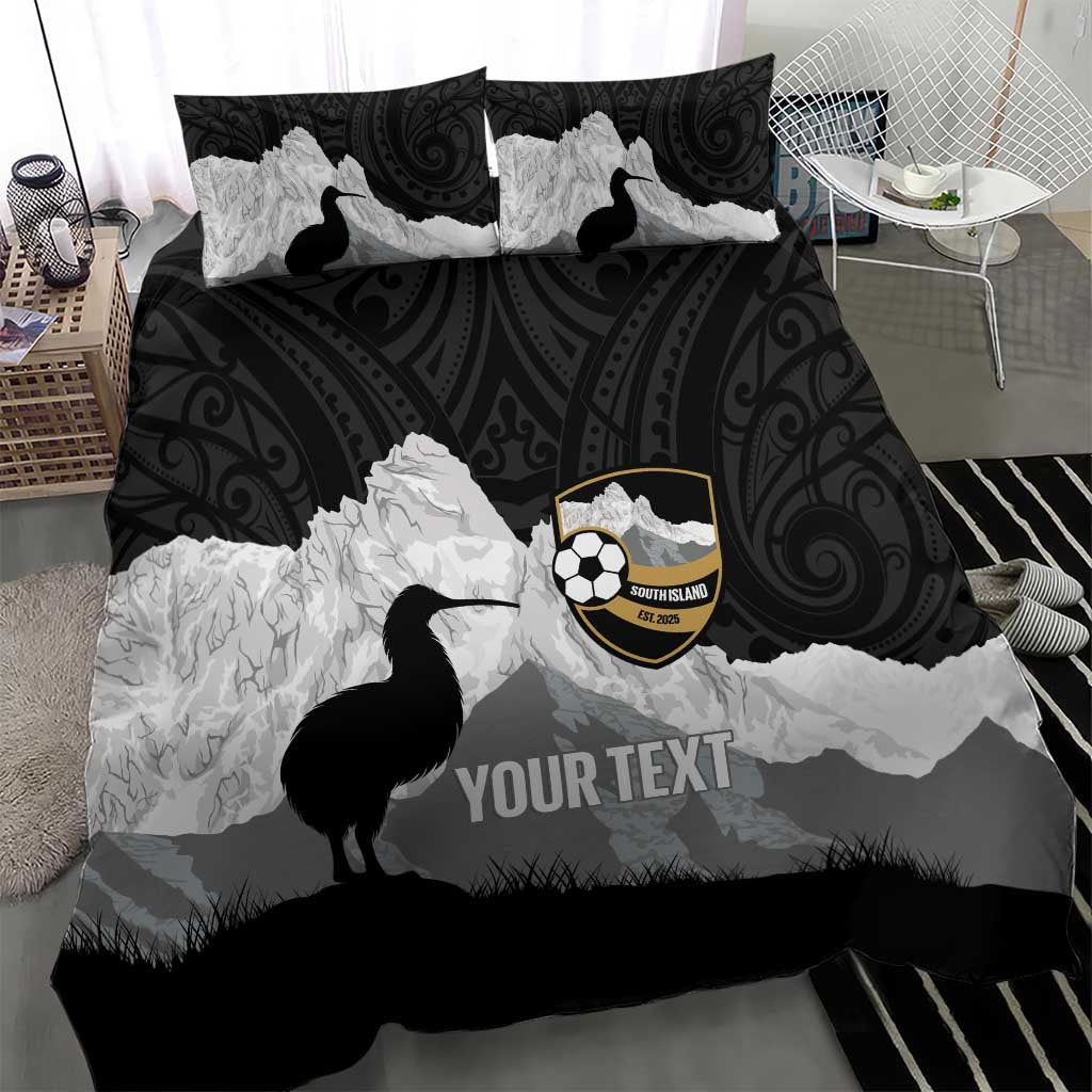 New Zealand South Island Football Custom Bedding Set Aoraki Mount Cook With Kiwi Maori Pattern LT14 - Polynesian Pride