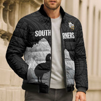 New Zealand South Island Football Custom Bomber Puffer Jacket Aoraki Mount Cook With Kiwi Maori Pattern LT14 - Polynesian Pride