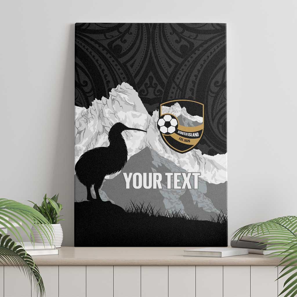 New Zealand South Island Football Custom Canvas Wall Art Aoraki Mount Cook With Kiwi Maori Pattern LT14 - Polynesian Pride