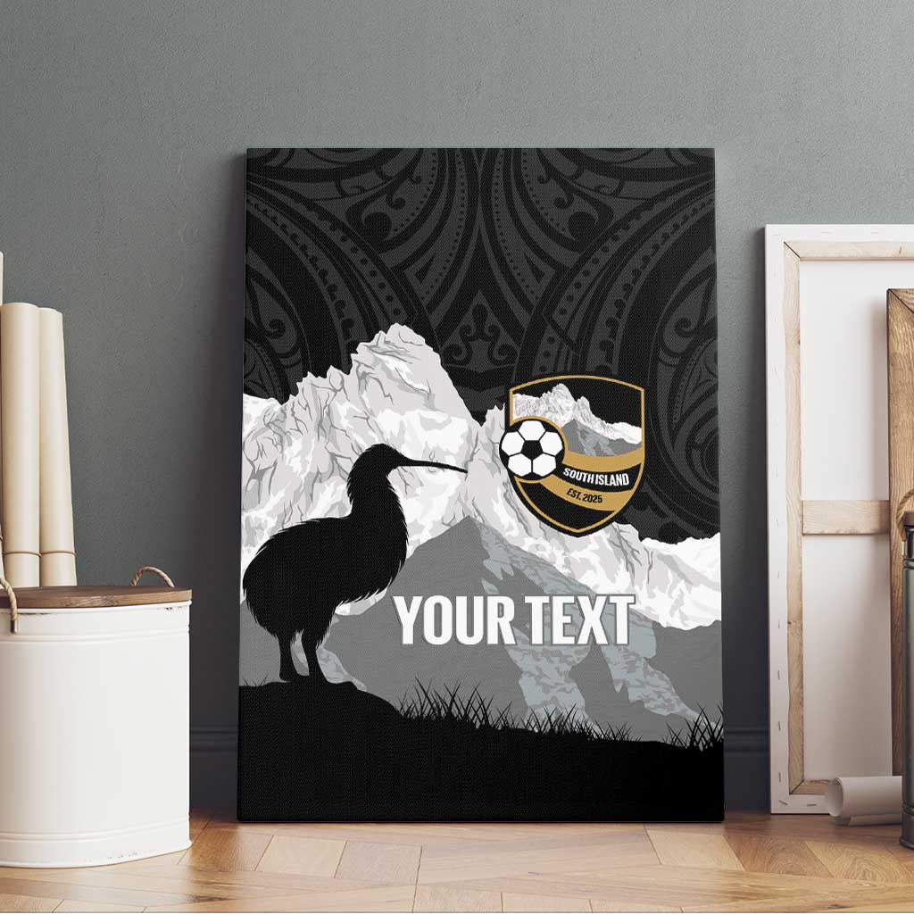 New Zealand South Island Football Custom Canvas Wall Art Aoraki Mount Cook With Kiwi Maori Pattern LT14 - Polynesian Pride