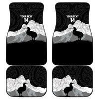 New Zealand South Island Football Custom Car Mats Aoraki Mount Cook With Kiwi Maori Pattern LT14 - Polynesian Pride