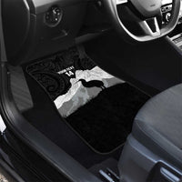 New Zealand South Island Football Custom Car Mats Aoraki Mount Cook With Kiwi Maori Pattern LT14 - Polynesian Pride