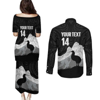 New Zealand South Island Football Custom Couples Matching Puletasi and Long Sleeve Button Shirt Aoraki Mount Cook With Kiwi Maori Pattern LT14 - Polynesian Pride