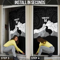 New Zealand South Island Football Custom Door Cover Aoraki Mount Cook With Kiwi Maori Pattern LT14 - Polynesian Pride