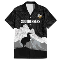 New Zealand South Island Football Custom Family Matching Long Sleeve Bodycon Dress and Hawaiian Shirt Aoraki Mount Cook With Kiwi Maori Pattern LT14 Dad's Shirt - Short Sleeve Black - Polynesian Pride