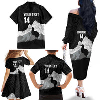 New Zealand South Island Football Custom Family Matching Off The Shoulder Long Sleeve Dress and Hawaiian Shirt Aoraki Mount Cook With Kiwi Maori Pattern LT14 - Polynesian Pride