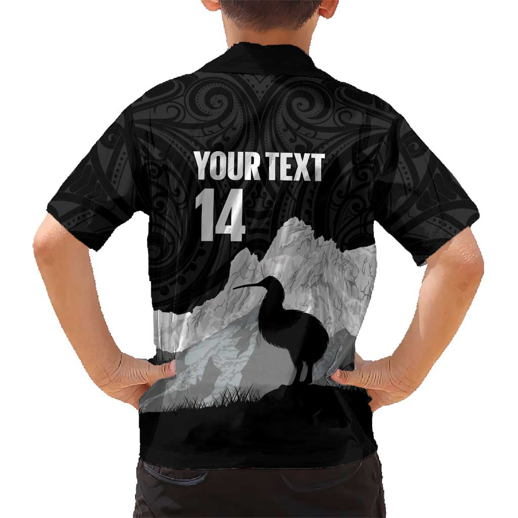 New Zealand South Island Football Custom Family Matching Off Shoulder Short Dress and Hawaiian Shirt Aoraki Mount Cook With Kiwi Maori Pattern LT14 - Polynesian Pride