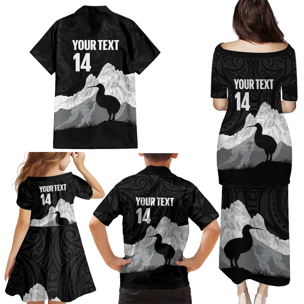 New Zealand South Island Football Custom Family Matching Puletasi and Hawaiian Shirt Aoraki Mount Cook With Kiwi Maori Pattern LT14 - Polynesian Pride