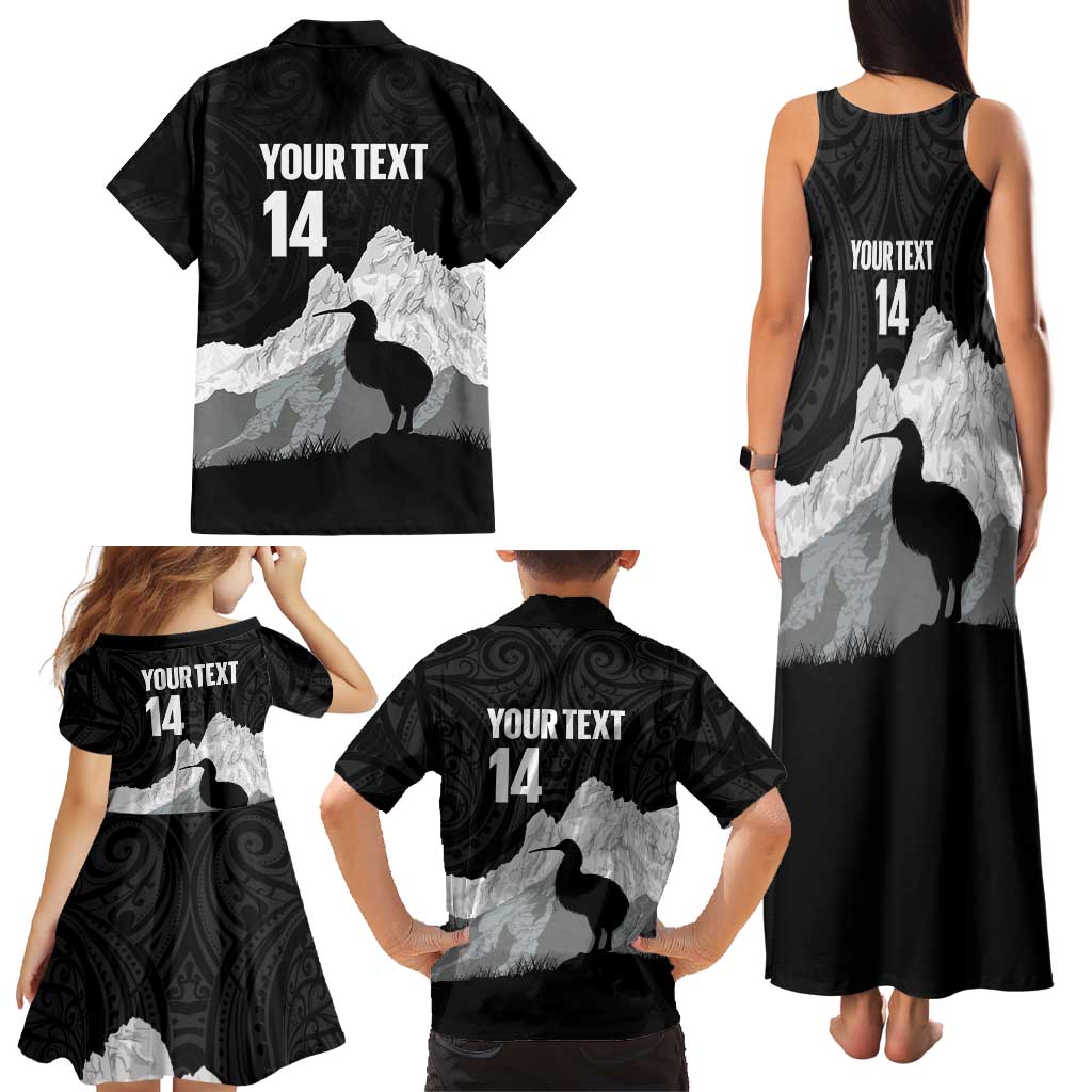 New Zealand South Island Football Custom Family Matching Tank Maxi Dress and Hawaiian Shirt Aoraki Mount Cook With Kiwi Maori Pattern LT14 - Polynesian Pride