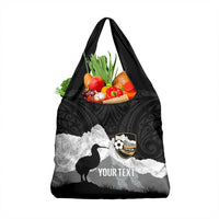 New Zealand South Island Football Custom Grocery Bag Aoraki Mount Cook With Kiwi Maori Pattern LT14 1-pack One Size Black - Polynesian Pride