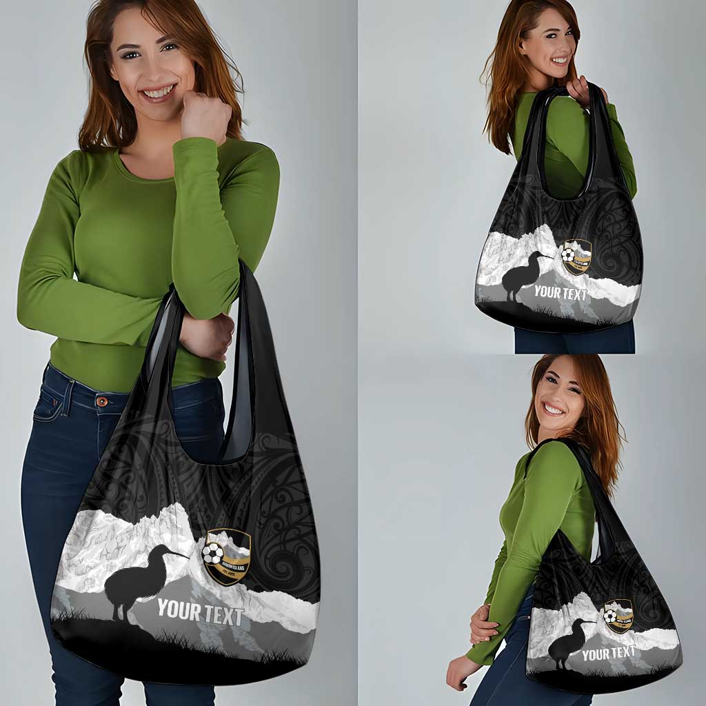 New Zealand South Island Football Custom Grocery Bag Aoraki Mount Cook With Kiwi Maori Pattern LT14 - Polynesian Pride