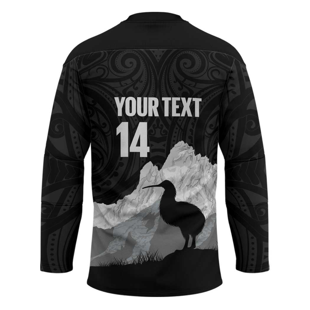 New Zealand South Island Football Custom Hockey Jersey Aoraki Mount Cook With Kiwi Maori Pattern LT14 - Polynesian Pride