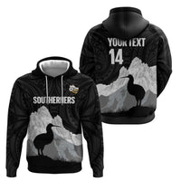 New Zealand South Island Football Custom Hoodie Aoraki Mount Cook With Kiwi Maori Pattern LT14 - Polynesian Pride
