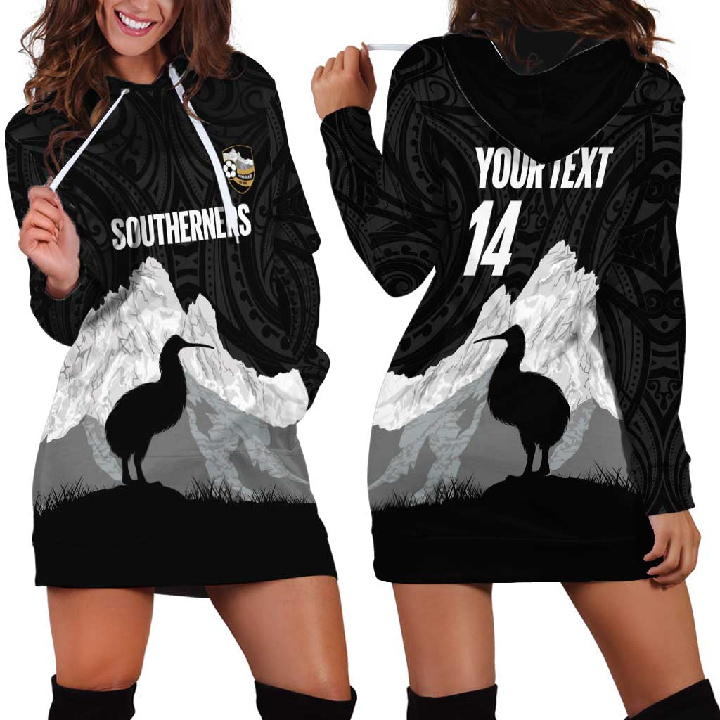 New Zealand South Island Football Custom Hoodie Dress Aoraki Mount Cook With Kiwi Maori Pattern LT14 - Polynesian Pride