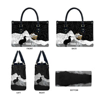 New Zealand South Island Football Custom Leather Bag Aoraki Mount Cook With Kiwi Maori Pattern LT14 - Polynesian Pride