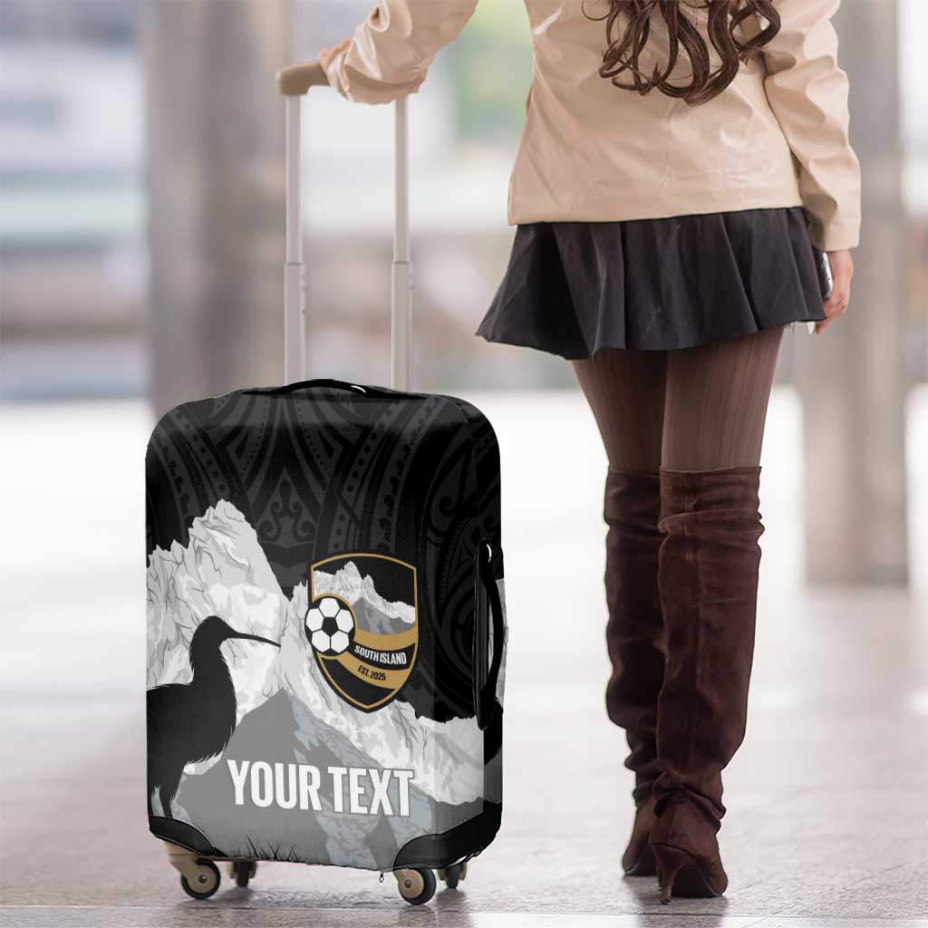 New Zealand South Island Football Custom Luggage Cover Aoraki Mount Cook With Kiwi Maori Pattern