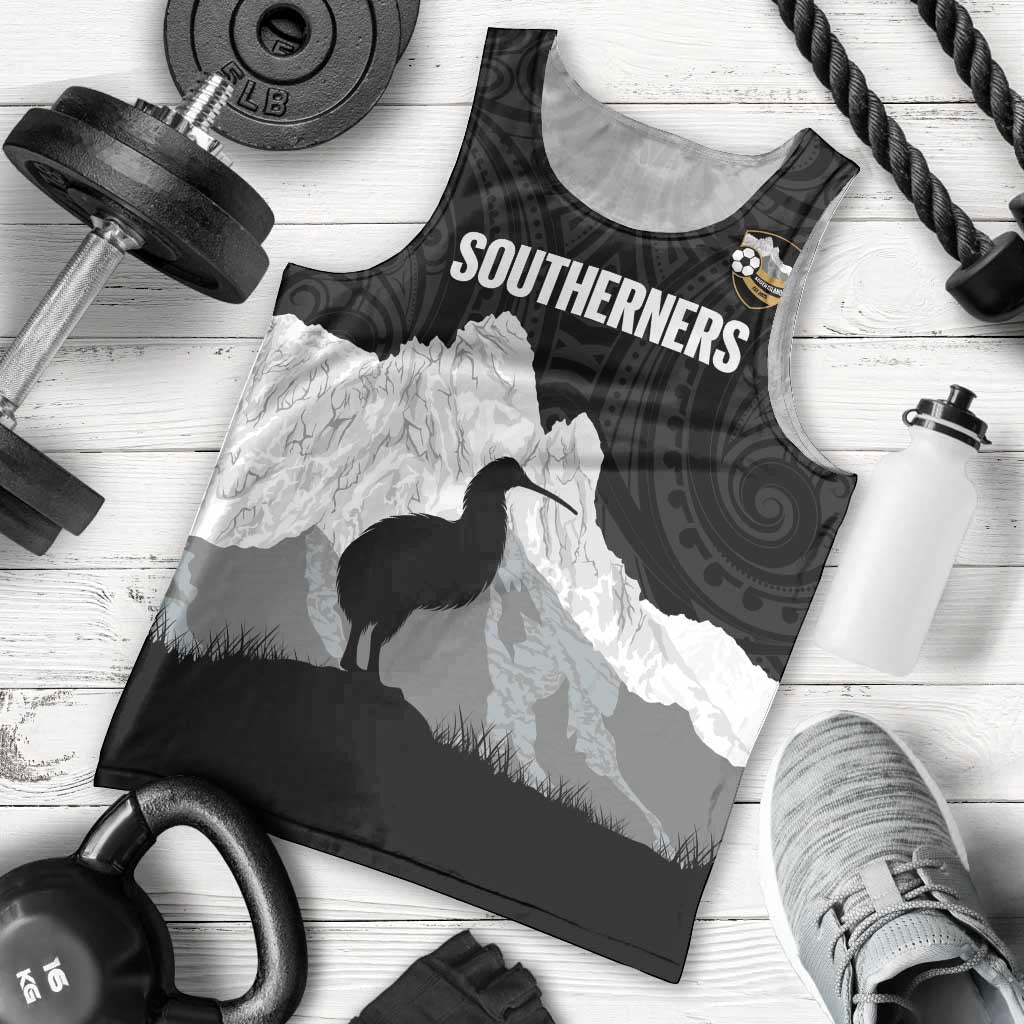 New Zealand South Island Football Custom Men Tank Top Aoraki Mount Cook With Kiwi Maori Pattern LT14 - Polynesian Pride