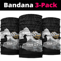 New Zealand South Island Football Custom Neck Gaiter Aoraki Mount Cook With Kiwi Maori Pattern LT14 package One Size: 25*50cm Black - Polynesian Pride