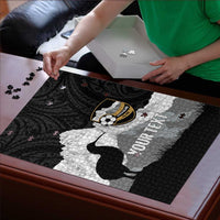 New Zealand South Island Football Custom Puzzle Aoraki Mount Cook With Kiwi Maori Pattern LT14 - Polynesian Pride