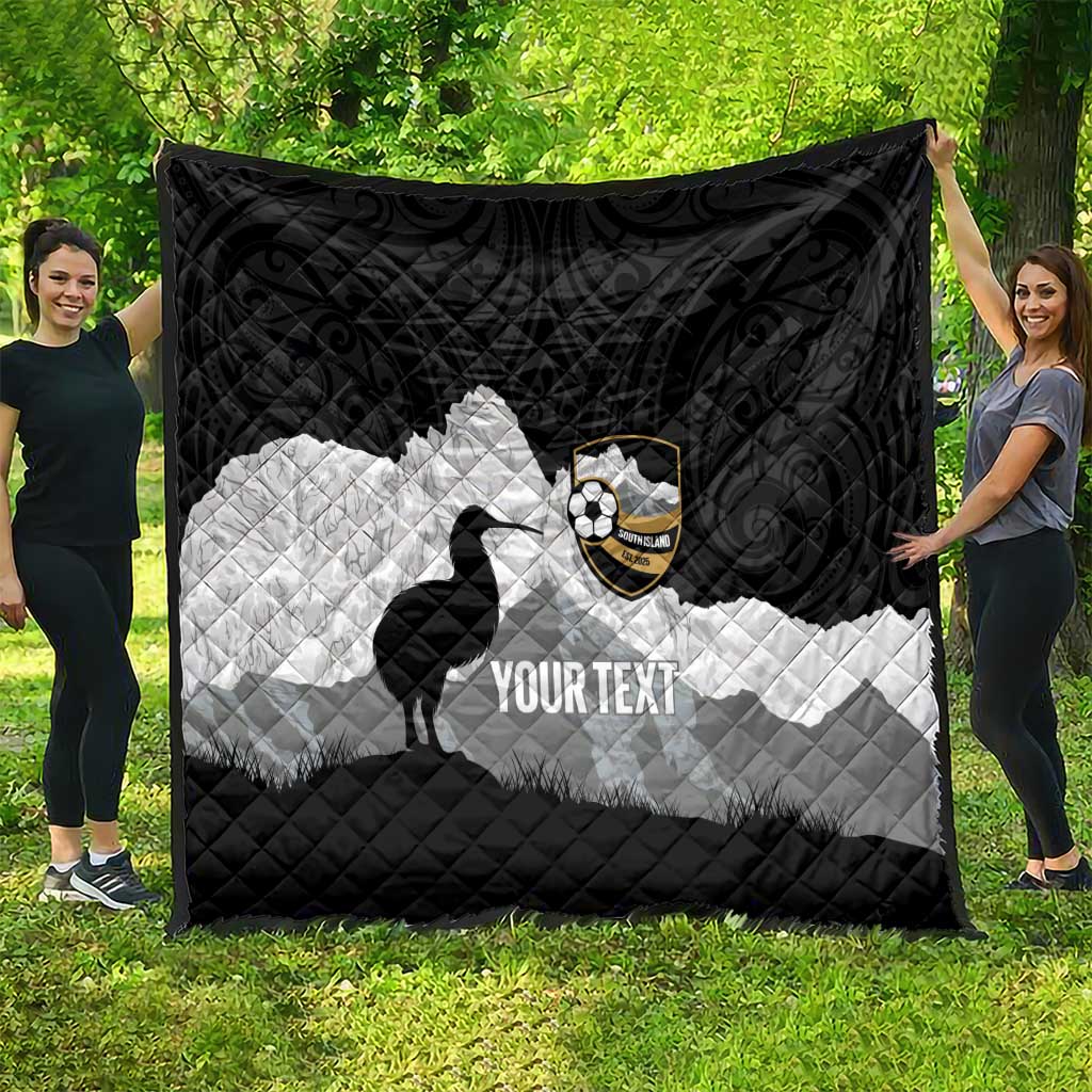 New Zealand South Island Football Custom Quilt Aoraki Mount Cook With Kiwi Maori Pattern LT14 - Polynesian Pride
