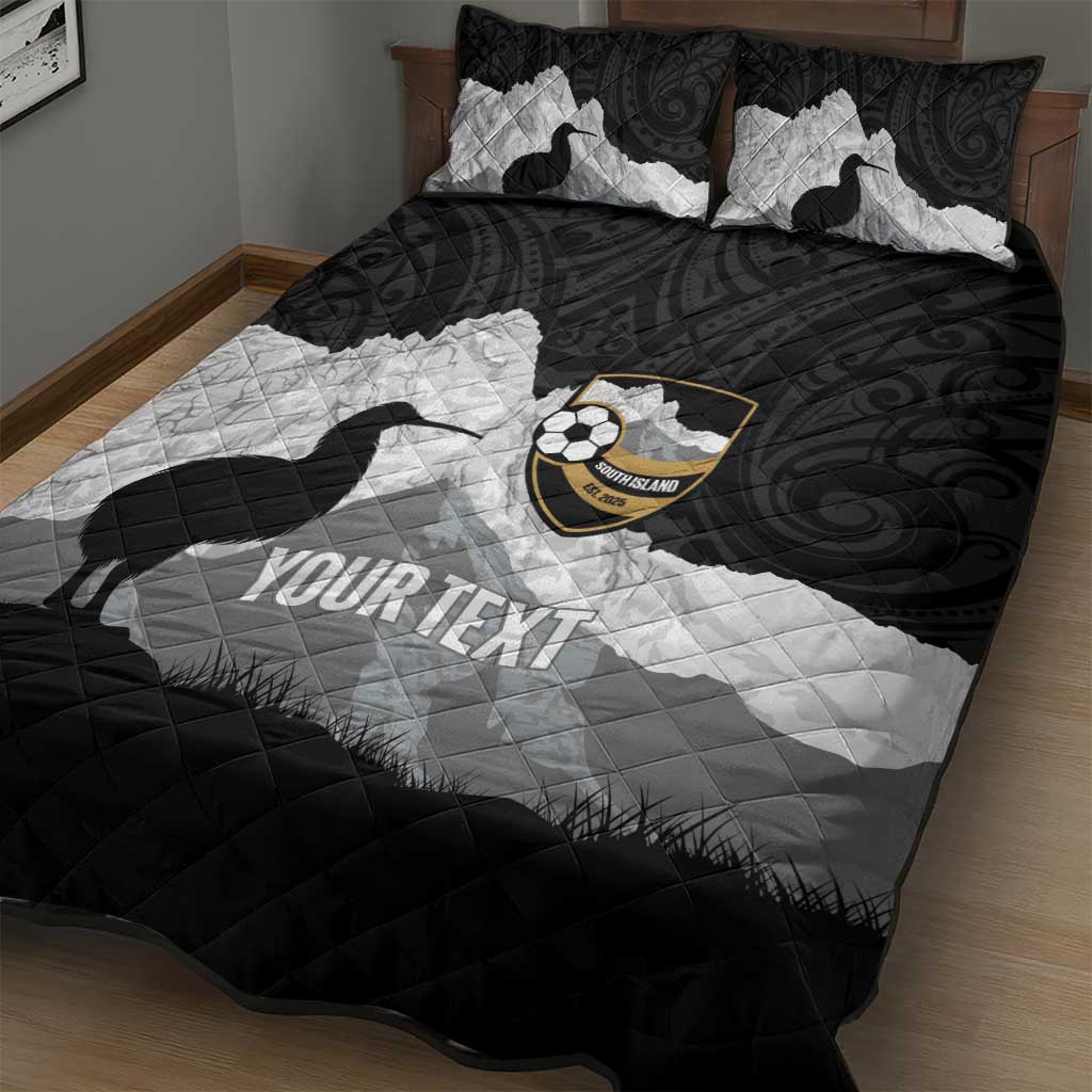 New Zealand South Island Football Custom Quilt Bed Set Aoraki Mount Cook With Kiwi Maori Pattern LT14 - Polynesian Pride