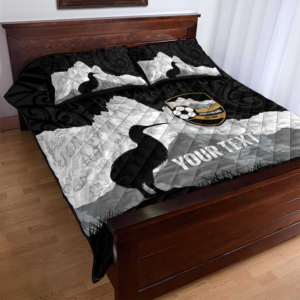 New Zealand South Island Football Custom Quilt Bed Set Aoraki Mount Cook With Kiwi Maori Pattern LT14 - Polynesian Pride