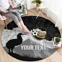 New Zealand South Island Football Custom Round Carpet Aoraki Mount Cook With Kiwi Maori Pattern LT14 - Polynesian Pride