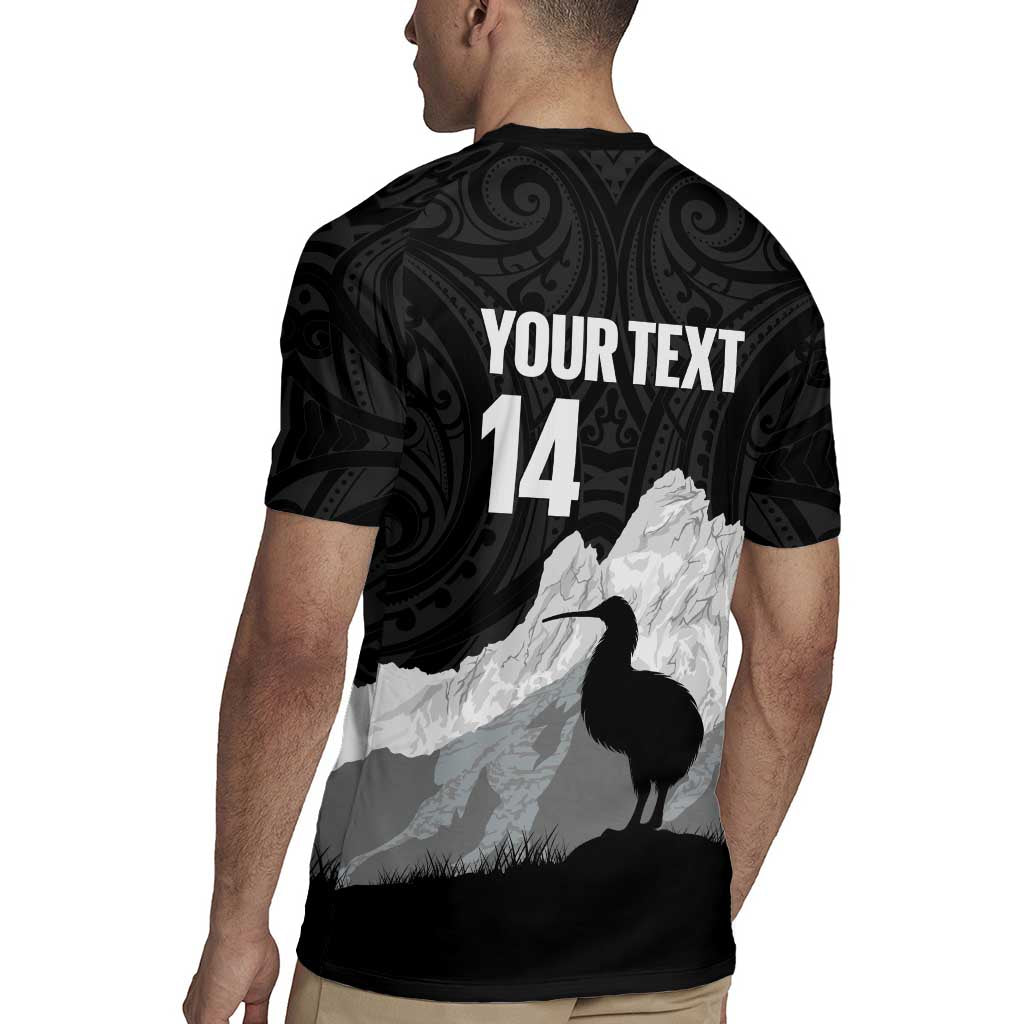 New Zealand South Island Football Custom Rugby Jersey Aoraki Mount Cook With Kiwi Maori Pattern LT14 - Polynesian Pride