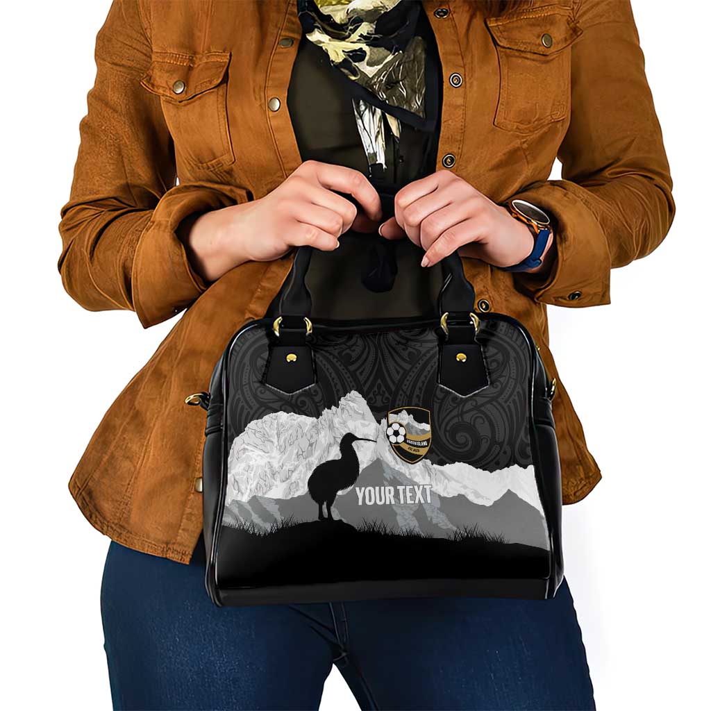 New Zealand South Island Football Custom Shoulder Handbag Aoraki Mount Cook With Kiwi Maori Pattern LT14 - Polynesian Pride