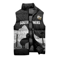 New Zealand South Island Football Custom Sleeveless Puffer Jacket Aoraki Mount Cook With Kiwi Maori Pattern LT14 - Polynesian Pride