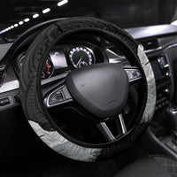 New Zealand South Island Football Steering Wheel Cover Aoraki Mount Cook With Kiwi Maori Pattern LT14 Universal Fit Black - Polynesian Pride